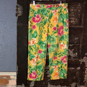 Summer is Here with these Yellow Tropical Capris